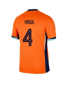 Paesi Bassi Virgil van Dijk #4 Maglia Gara Casa Repliche Europei 2024